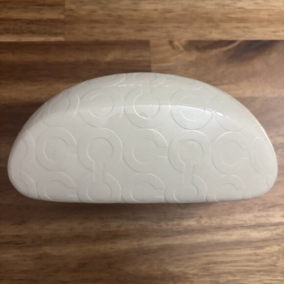 Coach Sunglasses Case Beige Signature Case Eyeglasses Hard Case Minimalist Y2K - Picture 2 of 11